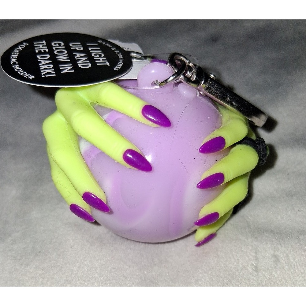 Bath & Body Works Halloween Glow in the Dark Hands PocketBac Holder Keychain